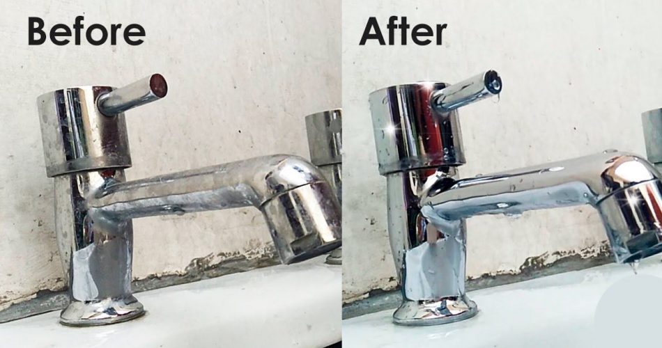 Two great tips to effectively clean limescale stains from your faucet to make it look like new